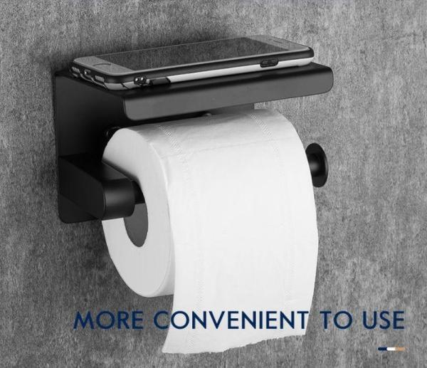 Полка+бумагодержатель Frap F502-6 цвет-черный