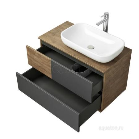 Тумба под раковину AQUATON Терра 85 дуб кантри, антрацит 1A247201TEKA0