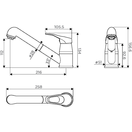 Смеситель Omoikiri Tateyama-S-PL 4994137 платина