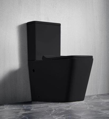 Унитаз Ceramalux 2170AXMB напольный безободковый с бачком ( GEBERIT ) сиденье микролифт черный матовый
