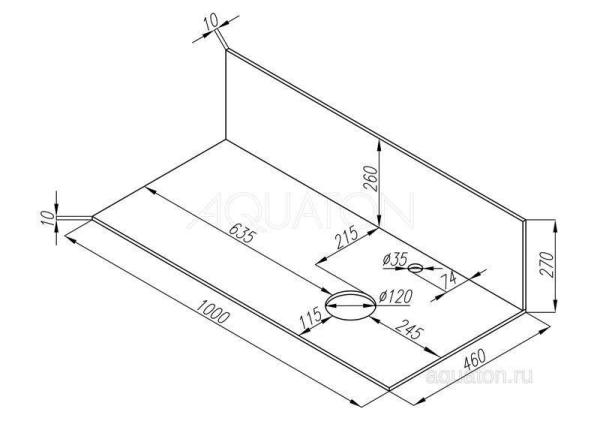 Столешница под раковину AQUATON с панелью Мишель 100 дуб эндгрейн ВЛДСП 1A253103MIX40