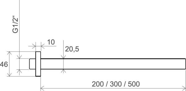 Держатель Ravak 705.00 потолочный для верхнего душа - 50 см X07P180