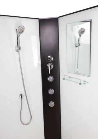 Душевая кабина Niagara NG-6708-14BKTG 900х900х2100-2400 высокий поддон 40см стекло прозрачное черные профиля