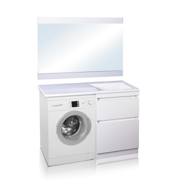 Тумба под раковину Style Line Elfante Даллас 120 напольная, Люкс белая, PLUS