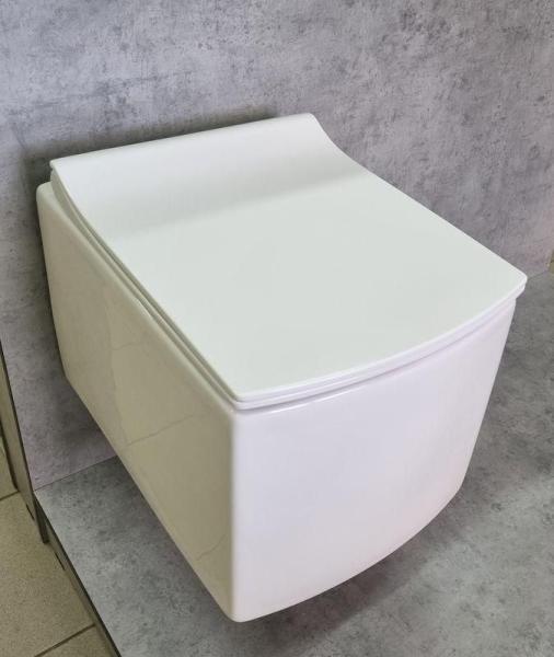 Унитаз Ceramalux 2022 подвесной безободковый сиденье микролифт белый 500x355x365