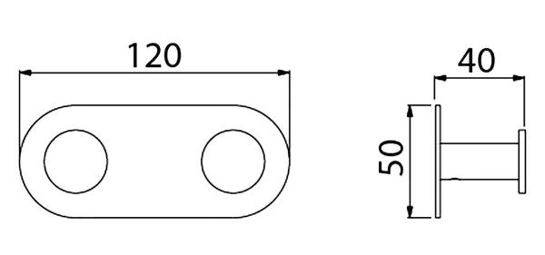 Вешалка-2 крючка Timo Saona (13014/17) золото матовое