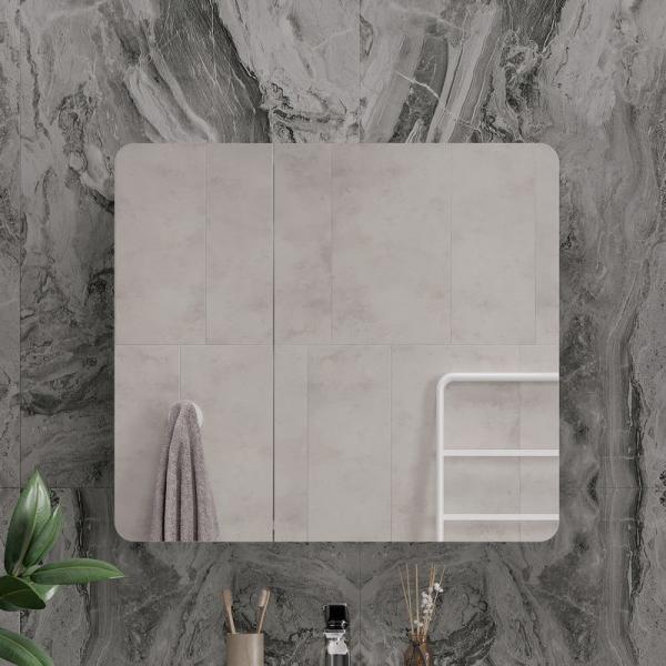 Шкаф зеркальный Volna 80 белый глянец