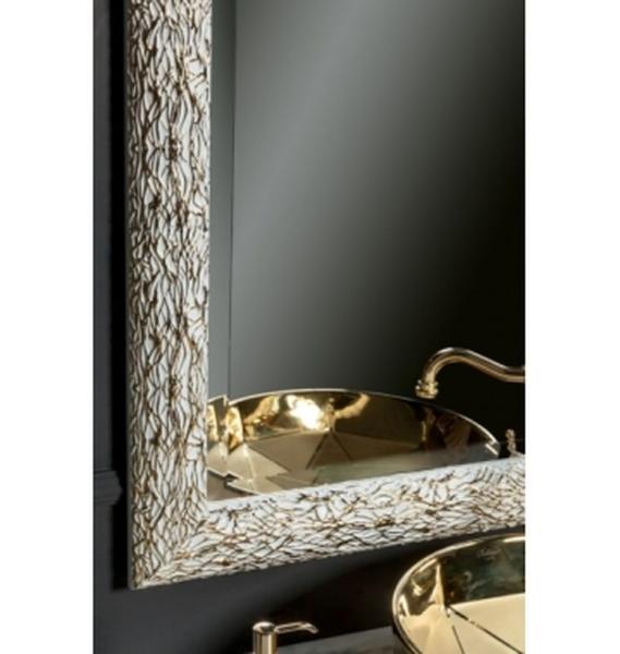 Зеркало Boheme Linea прямоугольная 79х95 534, белый/золото, рельефная резная рама из массива дерева