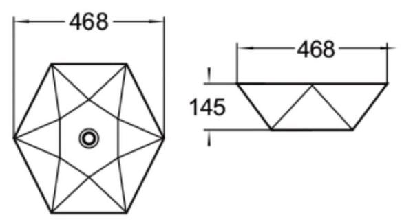 Раковина SantiLine SL-1058 47x47 на столешницу керамическая Белый