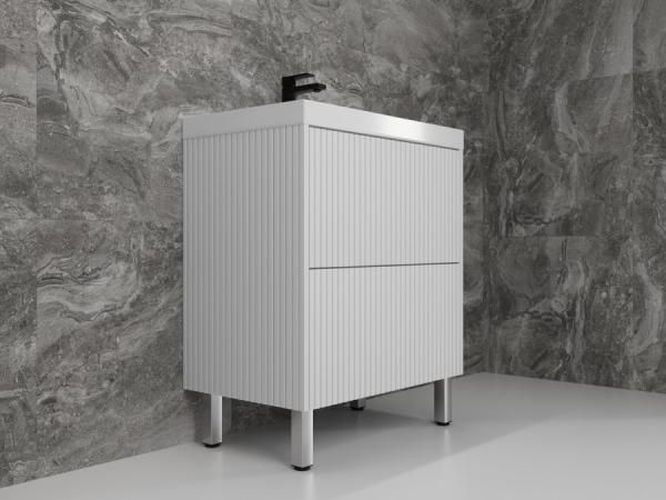 Тумба напольная Style Line Стокгольм 70, Classic 70, (2 ящ.) белый рифленый софт, PUSH