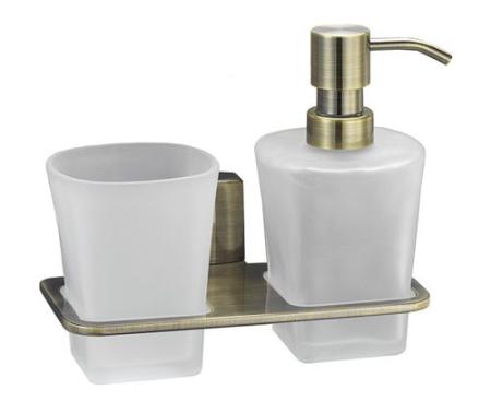 Дозатор WasserKraft Exter K-5289 и стакана бронза