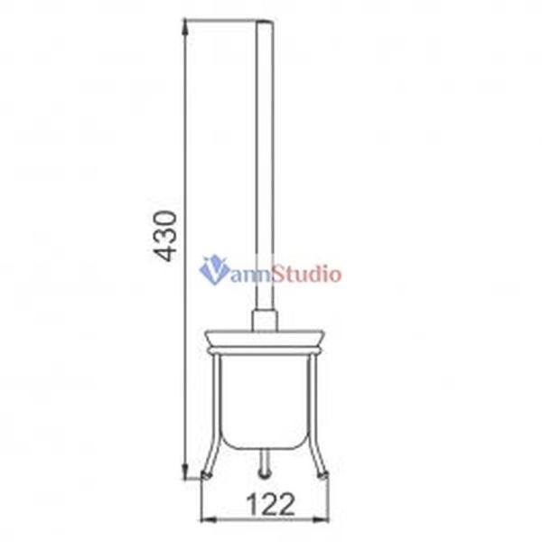F905 Ершик туалетный Frap напольный стекло хром