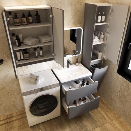 Тумба подвесная Style Line Марелла 60 (2 ящ.) Люкс антискрейтч серый, PLUS