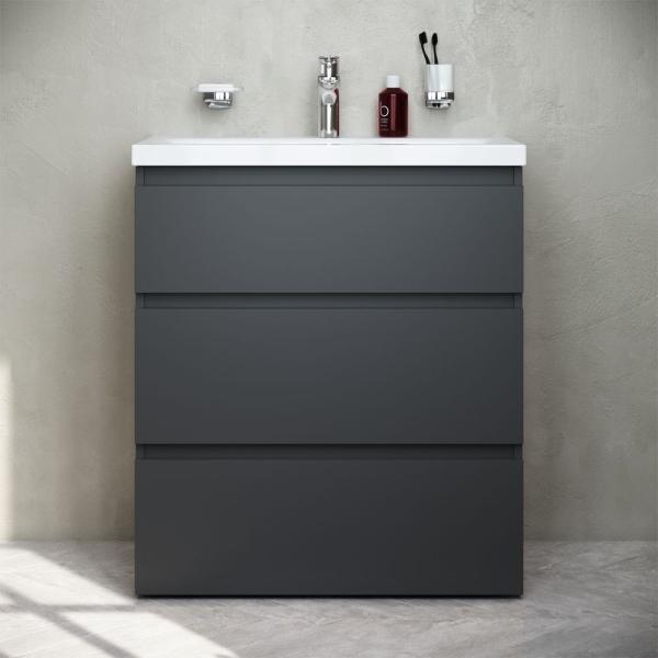 Тумба под раковину напольная AM.PM GEM S M91FSX0752GM графит матовый