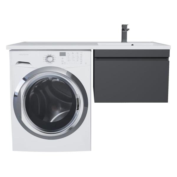 Тумба под стиральную машину Uperwood Magenta, 50 см, подвесная, черная, выдвижной ящик