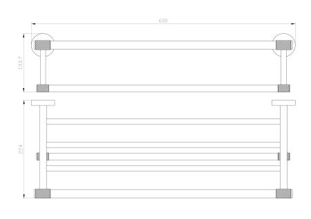 Полотенцедержатель с полкой WONZON & WOGHAND MAJESTIC, Черный/Золото (WW-9281)