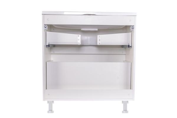 Тумба под раковину Style line El Fante напольная Бергамо мини 80 (2 ящ.) Люкс антискрейтч белый, PLUS