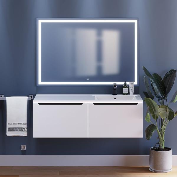 Тумба под стиральную машину Uperwood Tanos 60 см раковина Cosmos 120 см правая, белая/графит