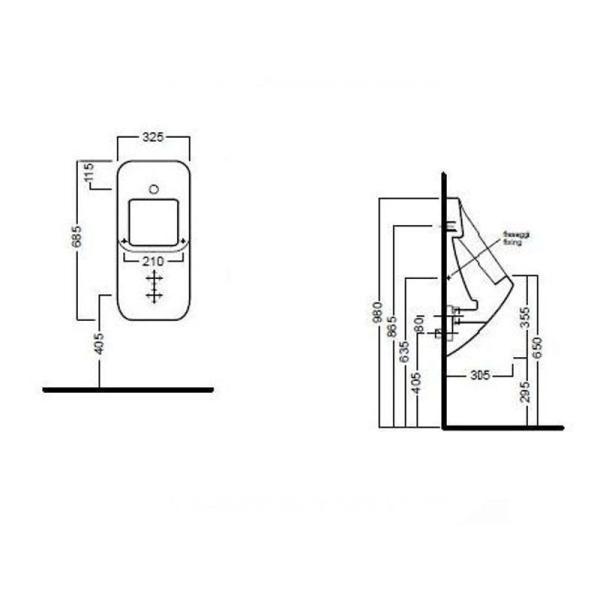 Писсуар Hatria FusionQ YXC3 без крышки