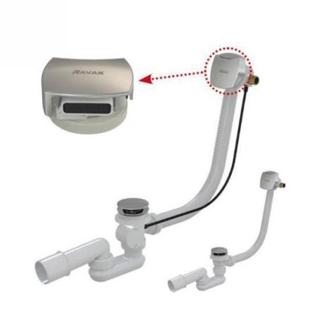 Сточный комплект Ravak X01438 с заполнением переливом хром