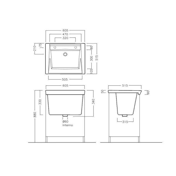 Шкаф под раковину для стирки Hatria Complementi YXNX