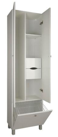 Шкаф колонна AQUATON Симпл 54 1A137403SL010 двухстворчатый с б/к белый напольный