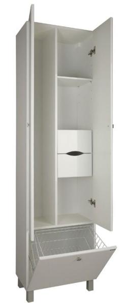 Шкаф колонна Акватон Симпл 54 1A137403SL010 двухстворчатый с б/к белый напольный