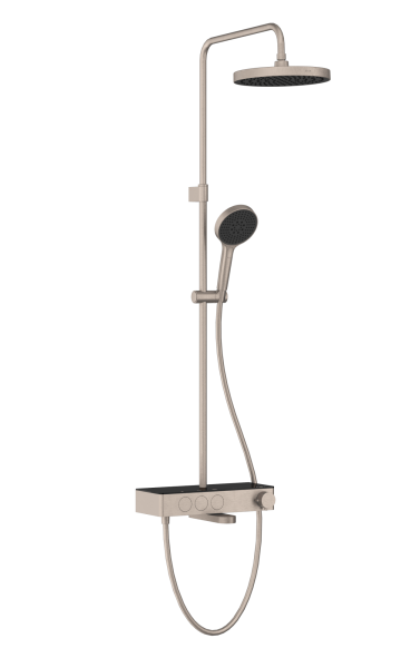 Душевая система VitrA Core Round A4730934EXP с термостатическим смесителем и ручным душем брашированная никель
