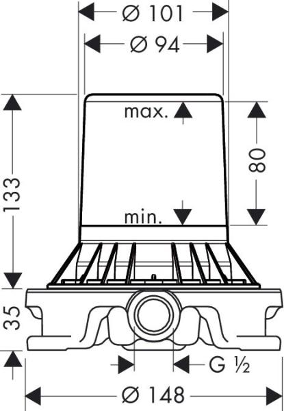 Axor Starck 10452180 Скрытая часть смесителя для ванны
