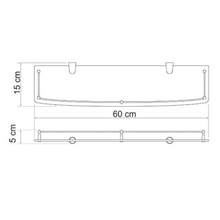 Полка WasserKraft K-555 60 см хром
