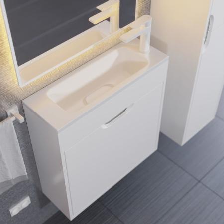 Тумба с раковиной для ванной Uperwood Modul 60 см, подвесная, матовая, белая