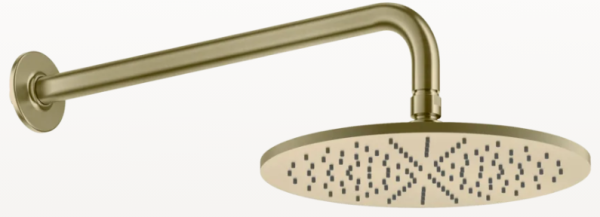 Gessi Inciso Shower верхний душ Ø300 мм, шарнирный, на 1/2”, с защитой от известкового налёта, цвет Brushed Brass PVD