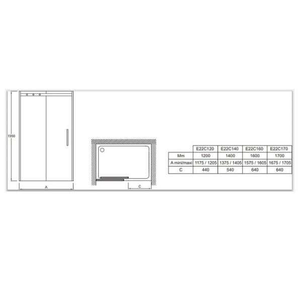 Душевая дверь Jacob Delafon CONTRA E22C170-GA 170 см