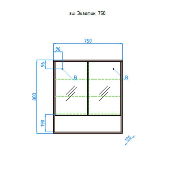 Зеркальный шкаф Style Line Elfante Экзотик 75