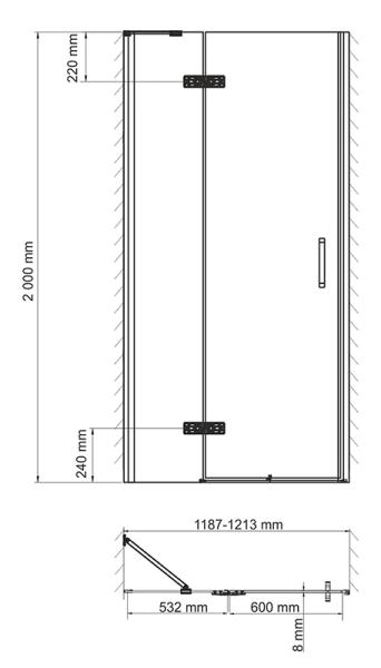 Душевая дверь WasserKraft Aller 10H05L 120 см, распашная, левая