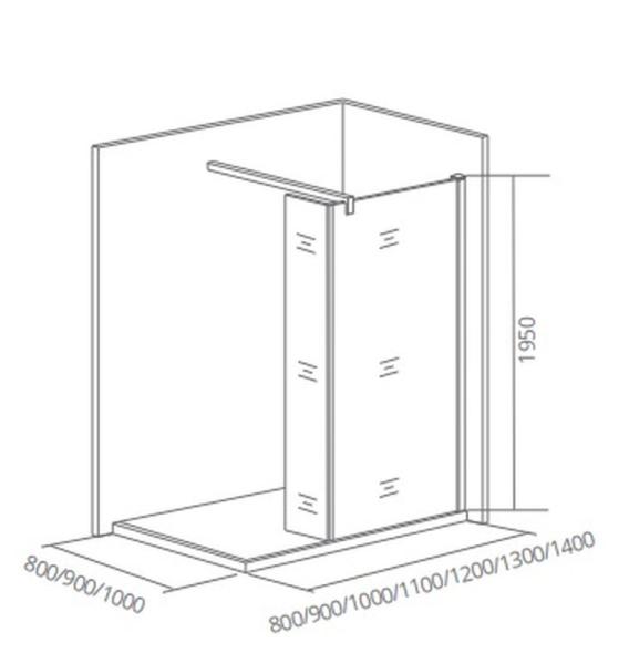 Душевой уголок GOOD DOOR WALK IN SP2-90-C-B 90x90 прозрачное