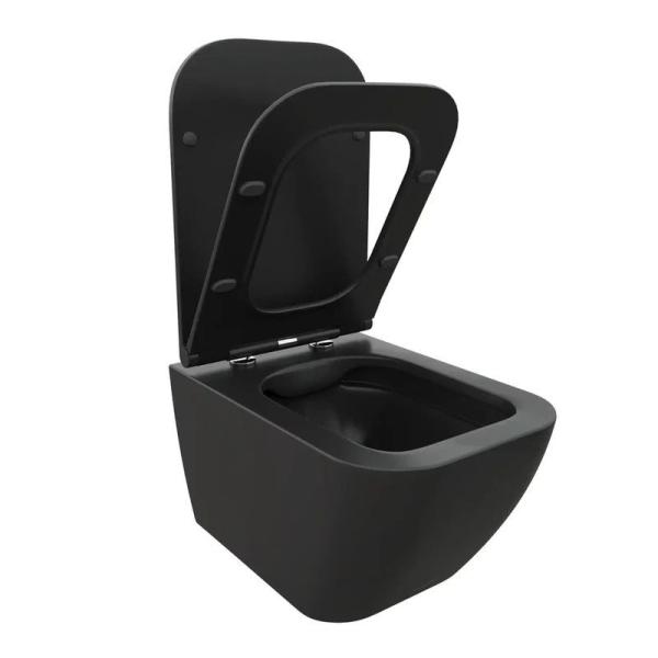 Унитаз Cerutti SPA MIMI Aria MB подвесной безободковый черный матовый CT8920 (510х350х355)