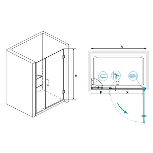 Душевая дверь RGW Hotel HO-012B 110 см стекло сатинат/профиль черный 350601211-24