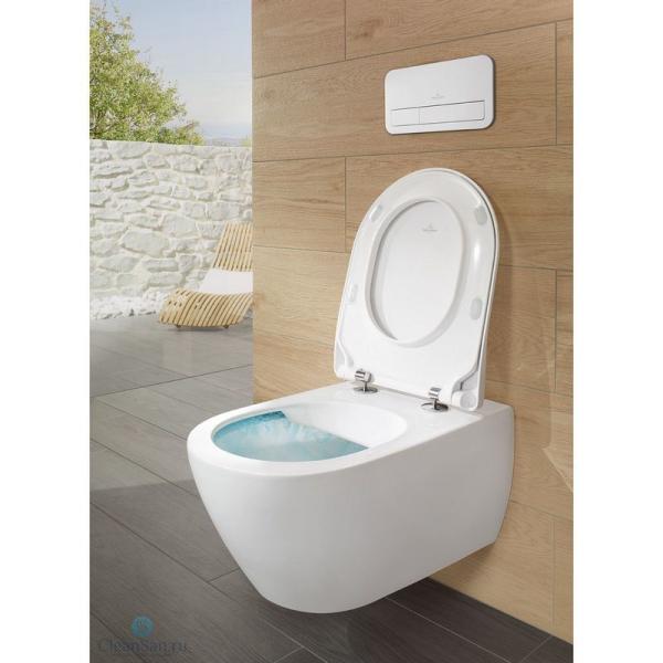 Унитаз Villeroy&Boch SUBWAY 2.0 5614R201 (5614R001+9M78S101) подвесной с сиденьем