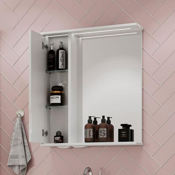 Зеркало-шкаф Volna Adel 60 левый белый глянец