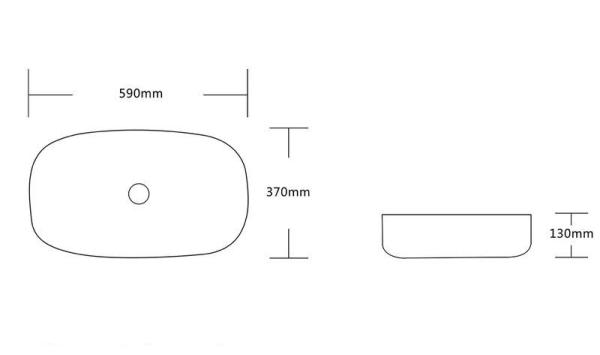 Раковина Cerutti SPA CR0045 накладная, белая, прямоугольная 590х370х130