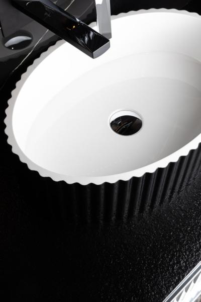 Раковина Boheme Canale рифл глянец чёрный 878-B