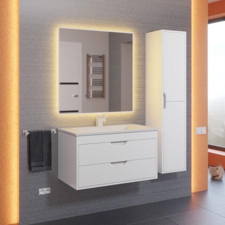 Тумба под раковину для ванной Uperwood Modul 80 см, подвесная, матовая, белая