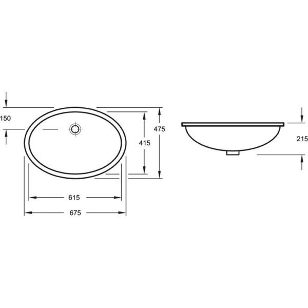 Раковина Villeroy&Boch Evana 61x41 подстольная 61440001