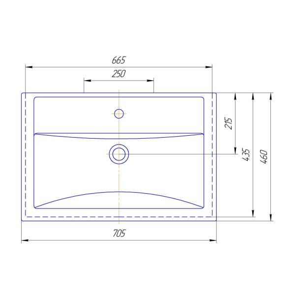 Раковина Kirovit Фостер 70 см подвесная