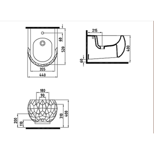 Биде Bien PENT подвесное PNBA05201VD1W3000