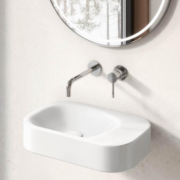 Раковина накладная Boheme COLIBRI Corian 480*320*100 White Glossy 902-W