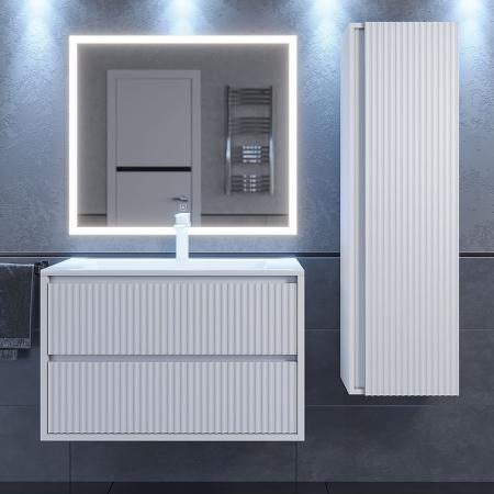 Тумба под раковину для ванной Uperwood Next Premium подвесная, 100 см, белая, 2 ящика