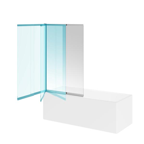 Шторка для ванны Kerama Marazzi VETRO ВЕТРО VE.100.BSD.CR раздвижная/распашная, 100х150, хром