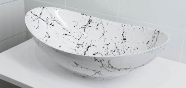 Раковина накладная Marko Ореол Белый Мрамор 578мм*380мм*160мм